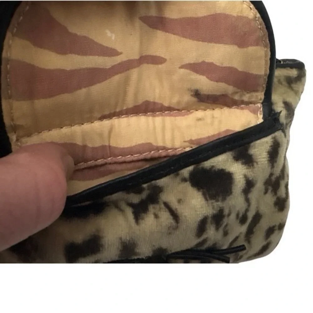 Vintage Juicy Couture Leopard Velour Cat Wristlet Wallet‎ ID Window Y2K McBling